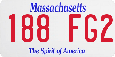 MA license plate 188FG2