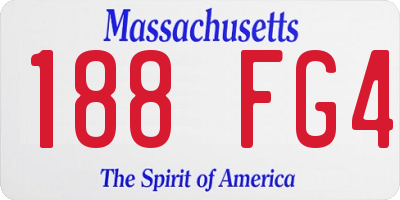 MA license plate 188FG4