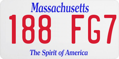 MA license plate 188FG7