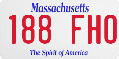 MA license plate 188FH0