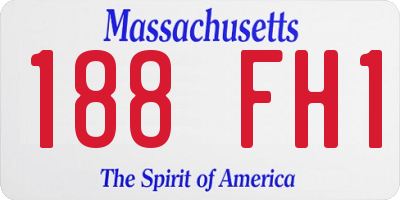 MA license plate 188FH1