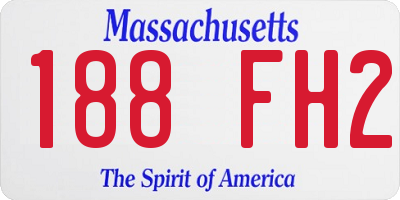 MA license plate 188FH2