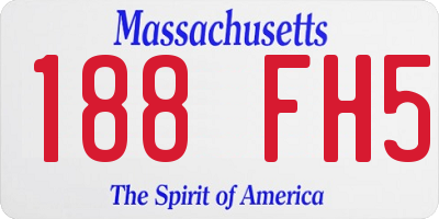 MA license plate 188FH5
