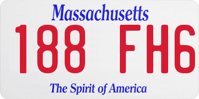 MA license plate 188FH6
