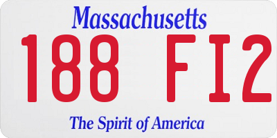 MA license plate 188FI2