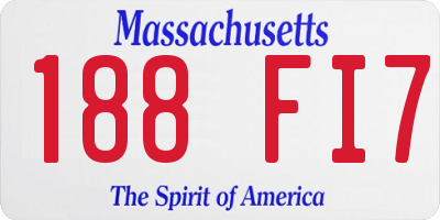 MA license plate 188FI7