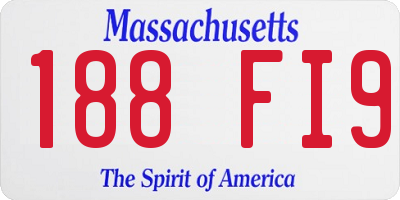 MA license plate 188FI9