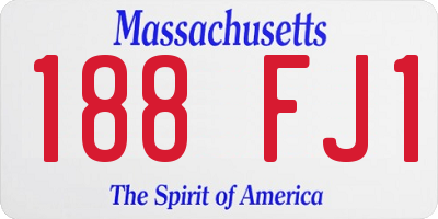 MA license plate 188FJ1