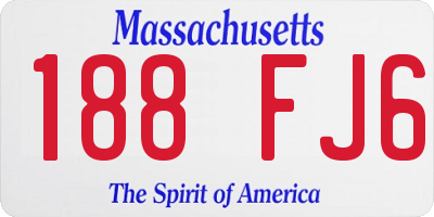 MA license plate 188FJ6