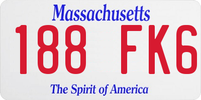 MA license plate 188FK6