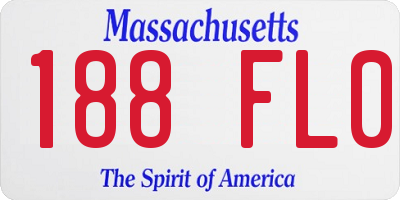 MA license plate 188FL0