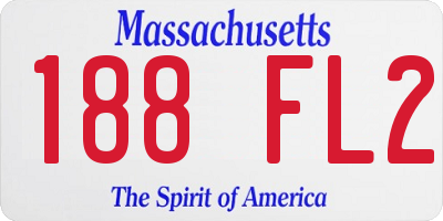 MA license plate 188FL2