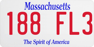 MA license plate 188FL3