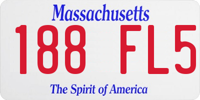 MA license plate 188FL5