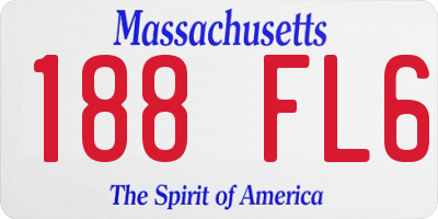 MA license plate 188FL6