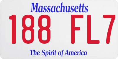 MA license plate 188FL7