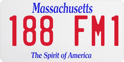 MA license plate 188FM1