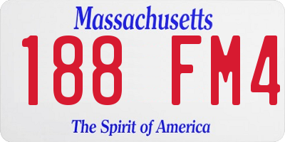 MA license plate 188FM4