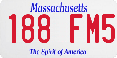 MA license plate 188FM5