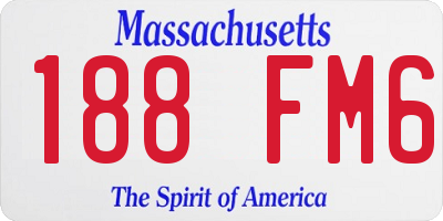 MA license plate 188FM6