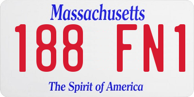 MA license plate 188FN1