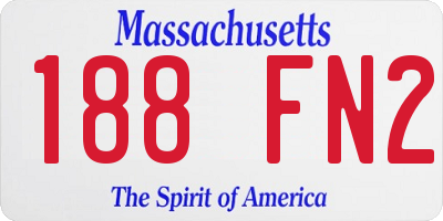 MA license plate 188FN2