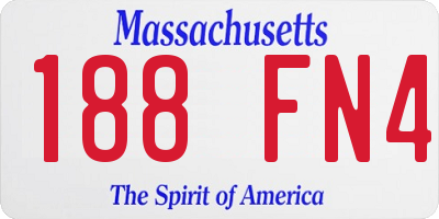 MA license plate 188FN4