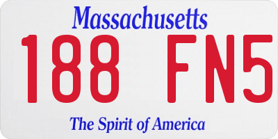 MA license plate 188FN5