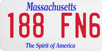 MA license plate 188FN6