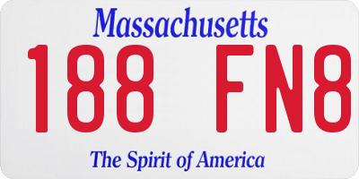 MA license plate 188FN8