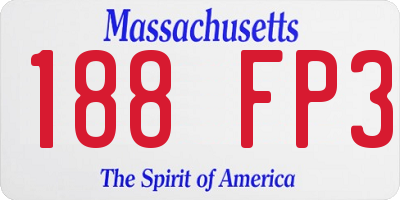 MA license plate 188FP3
