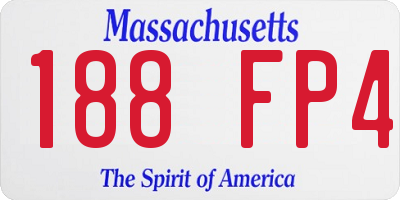 MA license plate 188FP4