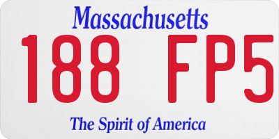 MA license plate 188FP5