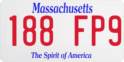 MA license plate 188FP9