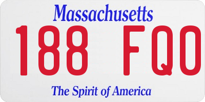 MA license plate 188FQ0