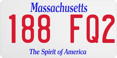 MA license plate 188FQ2