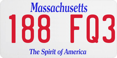 MA license plate 188FQ3