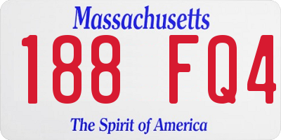 MA license plate 188FQ4