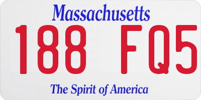 MA license plate 188FQ5