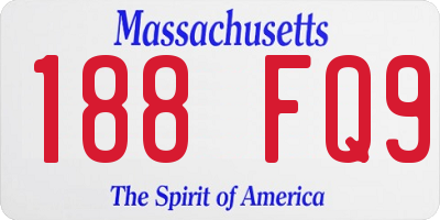 MA license plate 188FQ9