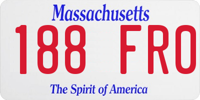 MA license plate 188FR0