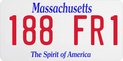 MA license plate 188FR1