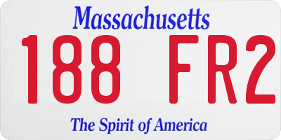 MA license plate 188FR2