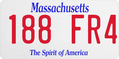 MA license plate 188FR4