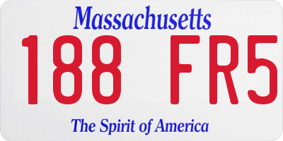 MA license plate 188FR5