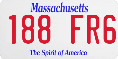 MA license plate 188FR6