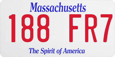 MA license plate 188FR7