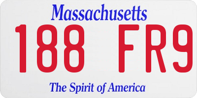 MA license plate 188FR9