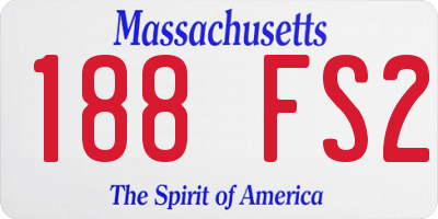 MA license plate 188FS2