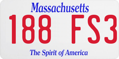 MA license plate 188FS3